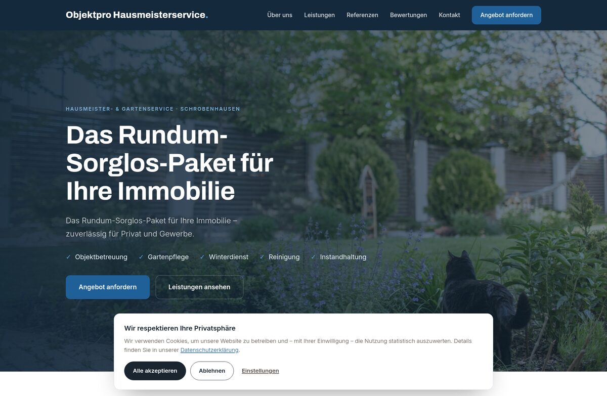 Beispiel-Website Hausmeisterservice Aichach