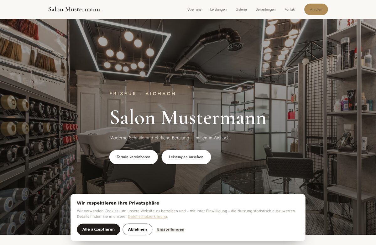 Beispiel-Website Friseursalon Aichach