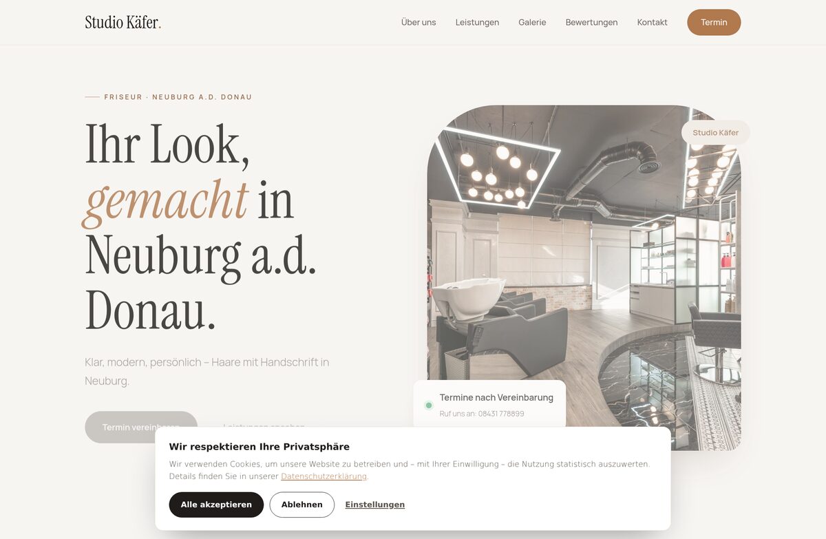 Beispiel-Website Friseur Neuburg